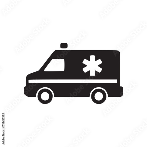 Vector art of ambulance illustration, representing emergency medical services, rapid response, and the crucial role in transporting patients to hospitals for urgent care
