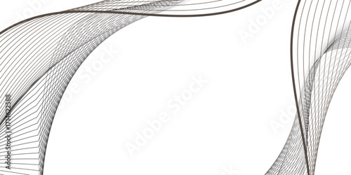 A hypnotic arrangement of black curved lines twisting in harmony, capturing the beauty of rhythm, energy, and depth in a futuristic abstract wave design on a white background.