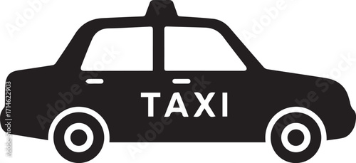 Black Silhouette of a Taxi Cab vehicle transportation