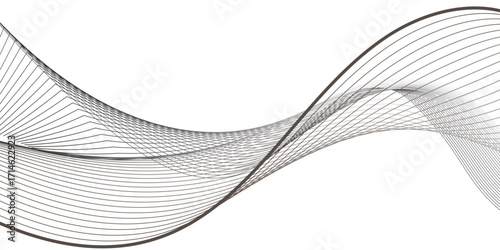 Elegant black wave lines overlap in rhythmic motion, forming curves that convey balance, energy, and flow, reminiscent of musical frequencies or fluid motion in abstract design.
