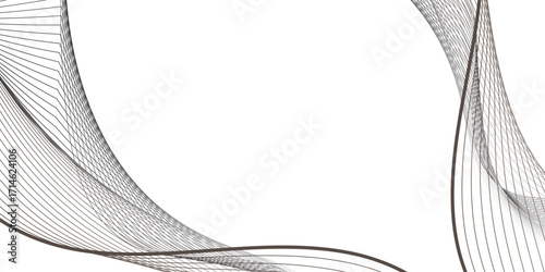 A minimalistic composition of wavy black lines bending and merging into flowing forms, evoking the essence of sound vibrations, futuristic movement, and organic digital flow.