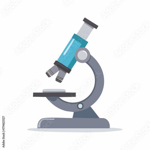 Detailed microscope illustration in a lab setting, symbolizing science, research, education, medicine, and discovery for academic and biotech use.