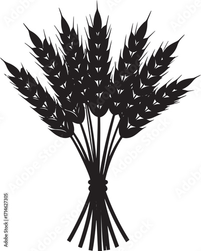  Farm Wheat Silhouette Vector Illustration