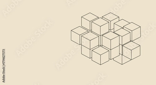 3D cubes in abstract arrangement for design presentation and wallpaper  