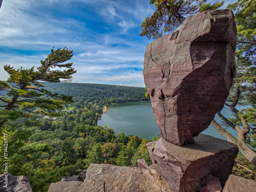 Balanced Rock Formation Overlooking Devils Lake Wisconsin