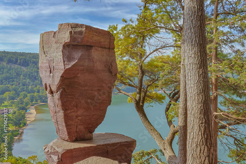 Balanced Rock Formation Overlooking Devils Lake Wisconsin