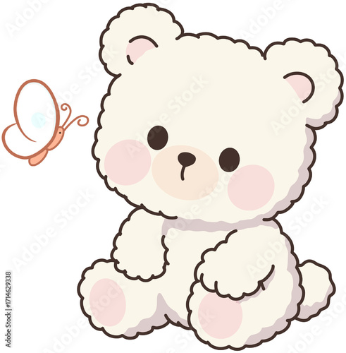 Little Bear with Floating Hearts