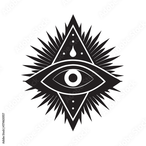 Third Eye Silhouette Symbol Spiritual Vector Art