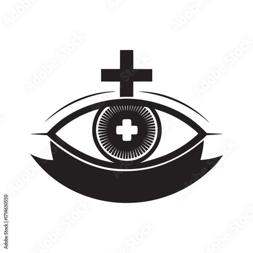 Medical Eye Silhouette Symbol Health Vector Art