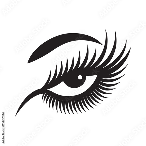 Elegant Female Eye Silhouette Beauty Vector Art