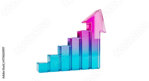 Free Download Bar chart with rising arrow, isolated on transparent background - GFXLoad