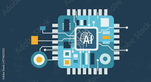 Artificial intelligence ai microchip processor technology innovation and computer science design
