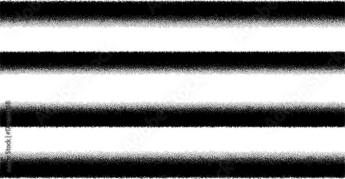 Halftone black horizontal stripes set. Abstract fade background collection. Vector illustration.
