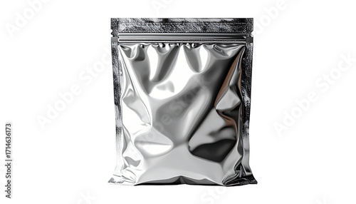 Shiny silver foil pouch