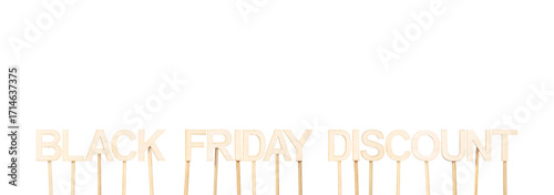 Black Friday Discount wooden decoration, suitable for communicating seasonal discounts and clearance sales