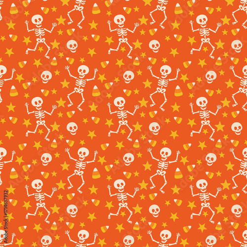 Halloween Seamless Pattern. Hocus Pocus. Spooky Quotes. Scary Background