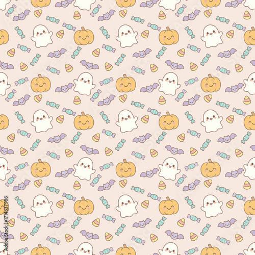 Halloween Seamless Pattern. Hocus Pocus. Spooky Quotes. Scary Background