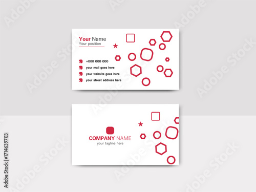 An elegant and simple business card design template. A clean and professional business card design template, visiting card	