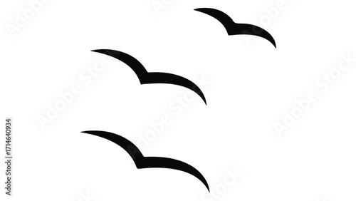 Print"Flying Birds Silhouette | Flock of Birds Camms Vector | Wildlife Nature Clipart"