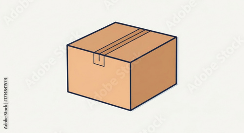 Cardboard box packaging shipping container delivery package parcel carton moving supplies brown box vector art
