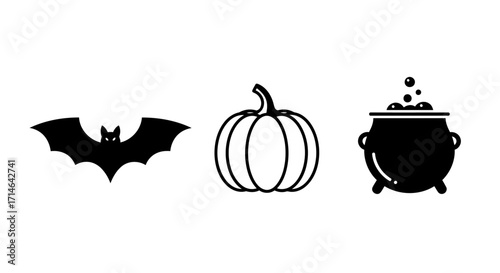 Halloween silhouettes icons