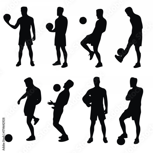 Soccer of futsal player silho...
