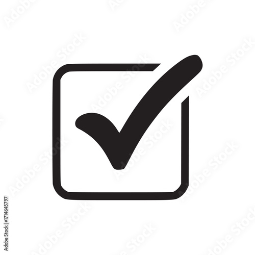 Vector art of check mark in square box vector illustration of a checkmark symbol, representing confirmation, approval, and completion in a simple and clean design