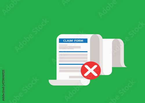 Clipboard claim form. Approved.Online claim form. Vector illustration
