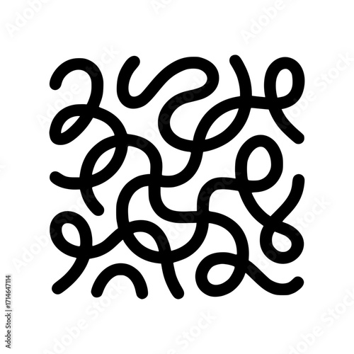 Abstract black looping lines forming a modern design element for creative projects and visuals