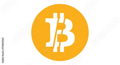 Bitcoin cryptocurrency digital currency decentralized technology blockchain finance icon logo