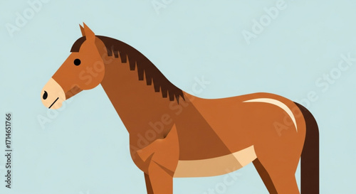 Brown horse illustration vector graphic design for animal lovers and equestrian enthusiasts artwork image
