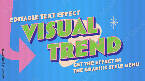 3D Typography and Trendy Vintage Style Editable Text Effect