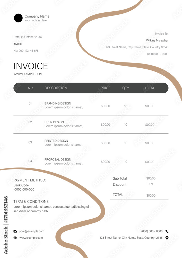 Obraz premium Brown And Black Invoice