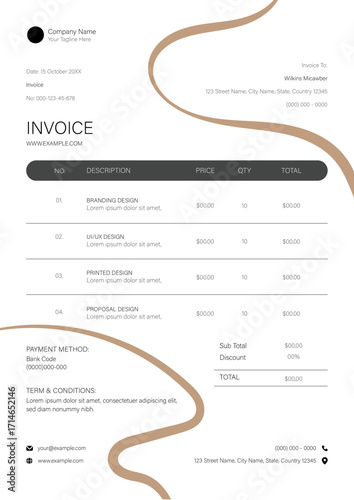 Brown And Black Invoice