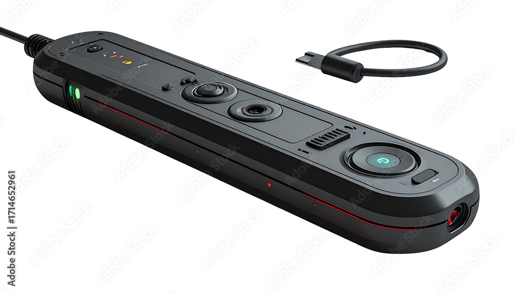 Fototapeta premium Modern, sleek, black digital device with controls