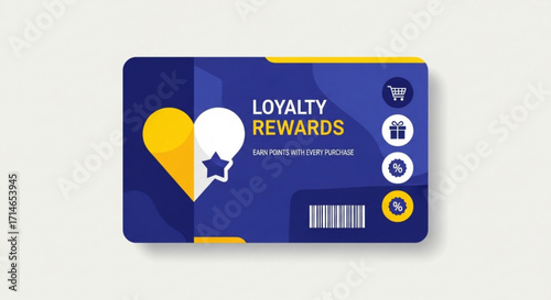 Loyalty rewards card design template for business marketing and customer retention program promotion offer