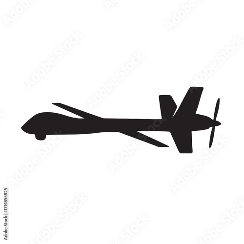 Vector art of silhouette of a drone, an unmanned aircraft system