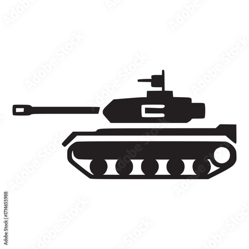 Illustration of a tank the tank is depicted in a minimalist style, with clean lines and a simple color palette, conveying a sense of strength and armored power
