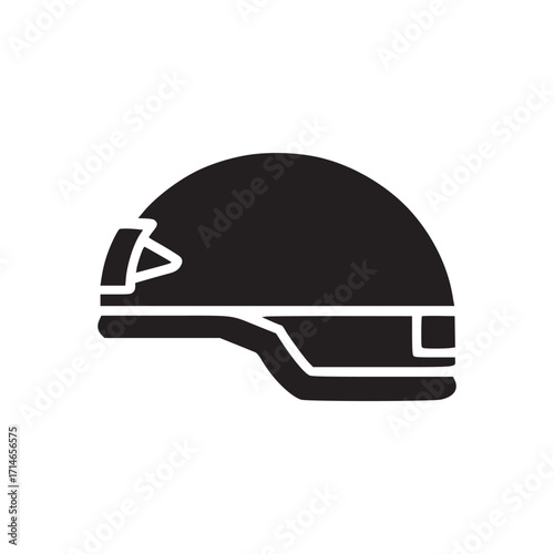 Illustration of a military helmet icon this graphic depicts a protective headgear, representing themes of defense, safety, and armed forces in a simple and symbolic design