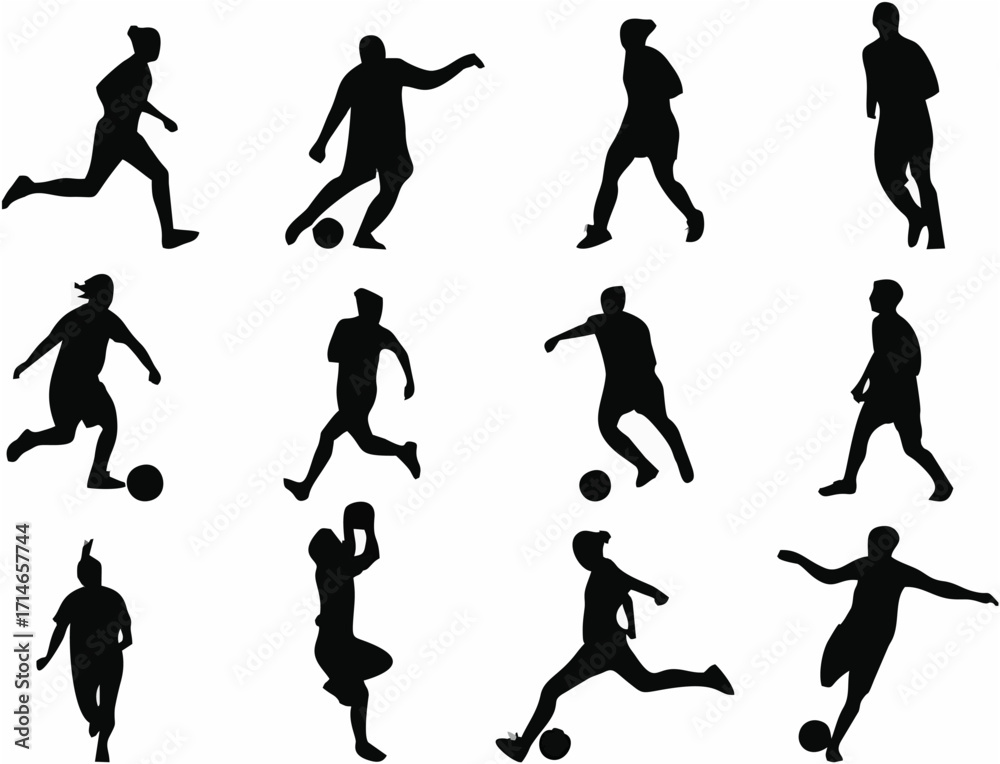 Fototapeta premium Twelve silhouettes of people ...