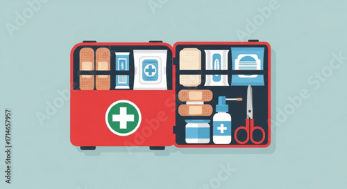 First aid kit essentials medical supplies and equipment for emergency treatment and healthcare preparedness