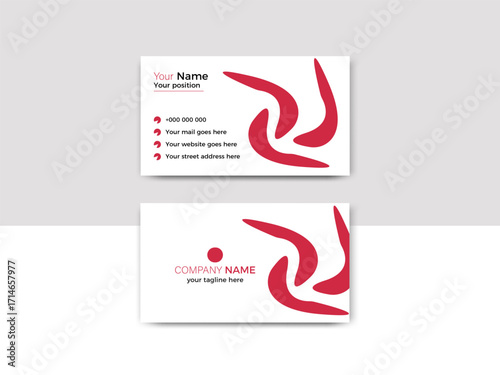 An elegant and simple business card design template. A clean and professional business card design template, visiting card
