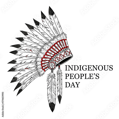 indigenous peoples day, International Day of the World's Indigenous People, vector illustration