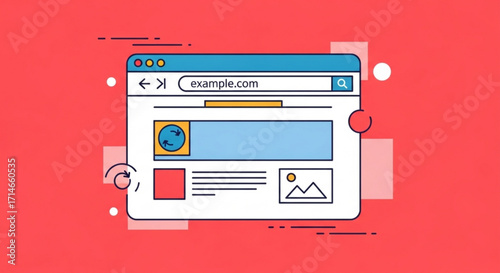 Website browser interface with search bar and content layout for web design and development projects