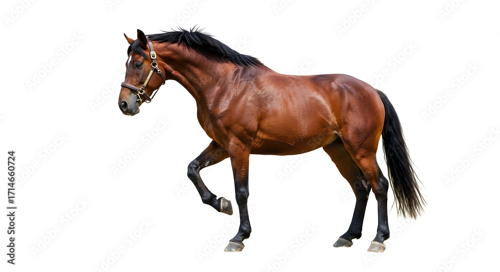 Obraz premium Brown horse side view