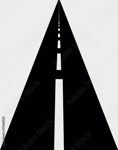 Minimalist highway perspective with road markings
