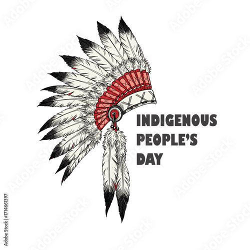 indigenous peoples day, International Day of the World's Indigenous People, vector illustration