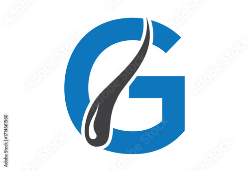 Intel latter G with hair treatment logo design concept
