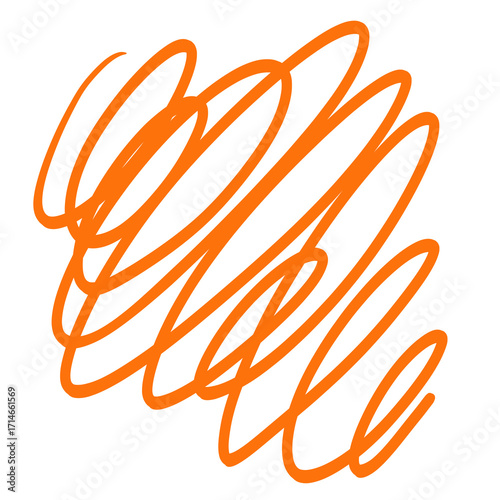 Orange scribbles and swirls