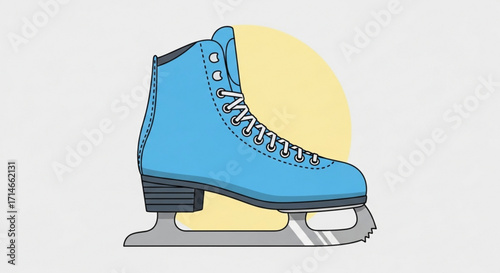 Ice skating equipment vector illustration for winter sports and recreation activities and skating rink fun